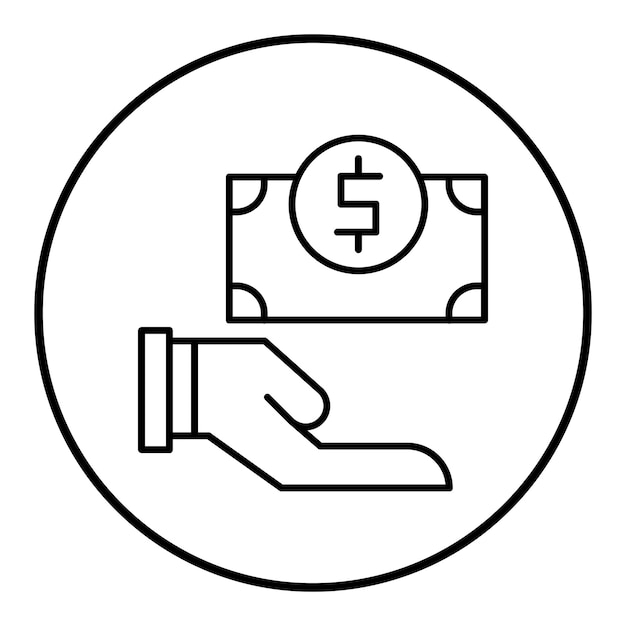 El icono del vector salario se puede utilizar para el conjunto de iconos de banca y finanzas