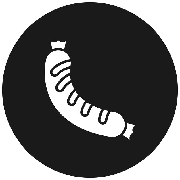 El icono del vector de salchichas se puede usar para el conjunto de iconos del restaurante