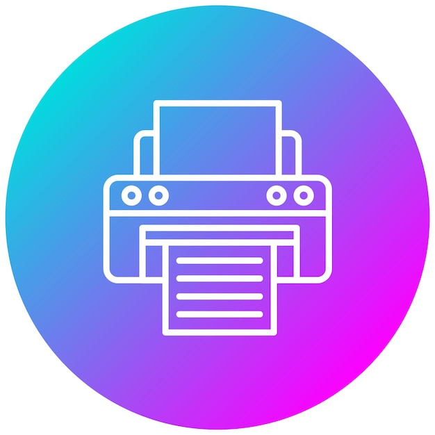 El icono del vector de salida de la impresora se puede utilizar para imprimir un conjunto de iconos