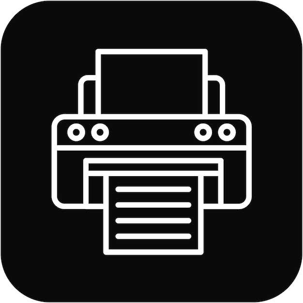 El icono del vector de salida de la impresora se puede utilizar para imprimir un conjunto de iconos