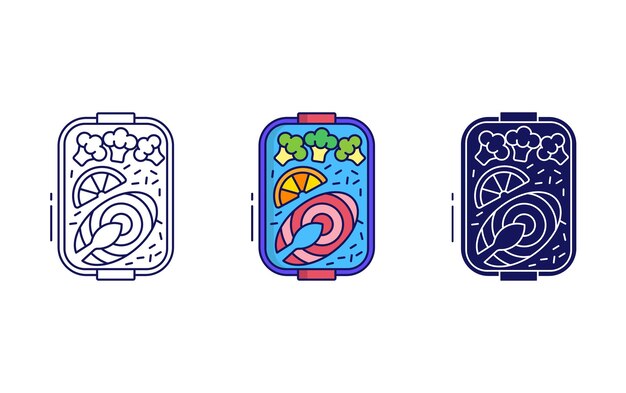 icono de vector de salmón al horno