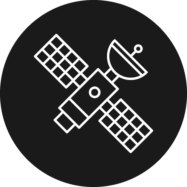 El icono del vector de satélite se puede utilizar para el conjunto de iconos de energía nuclear