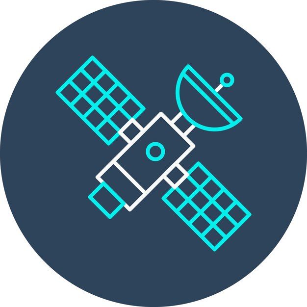 El icono del vector de satélite se puede utilizar para el conjunto de iconos de energía nuclear