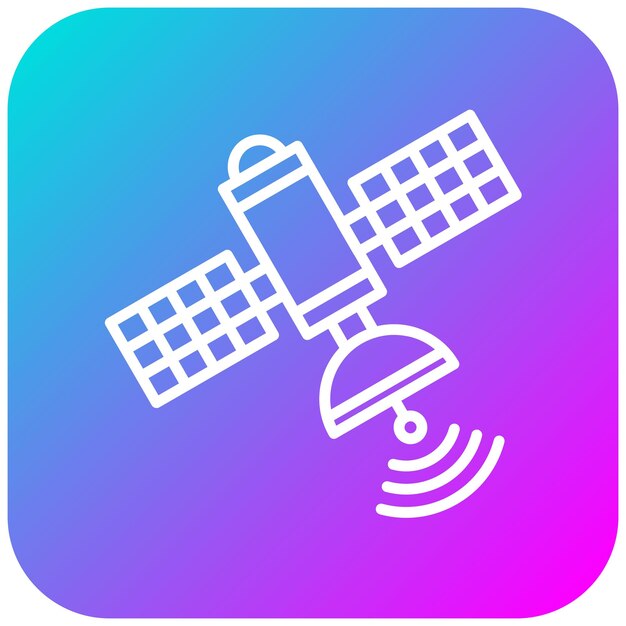 El icono del vector de satélite se puede utilizar para el conjunto de iconos de mapa y navegación