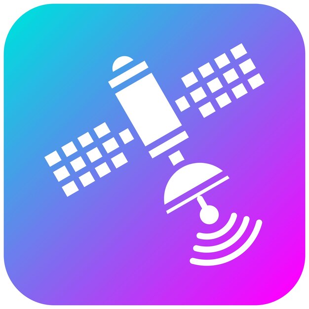 El icono del vector de satélite se puede utilizar para el conjunto de iconos de mapa y navegación