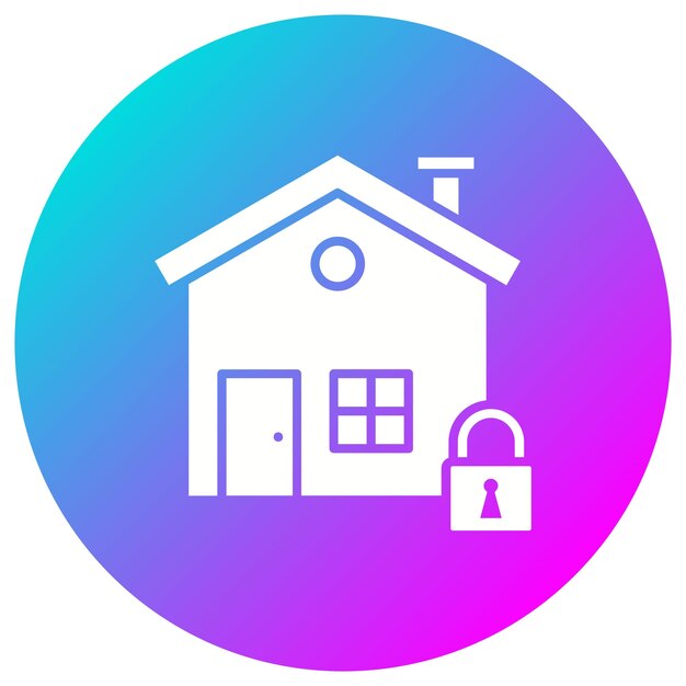 El icono del vector de seguridad de la casa se puede usar para el conjunto de iconos de protección y seguridad