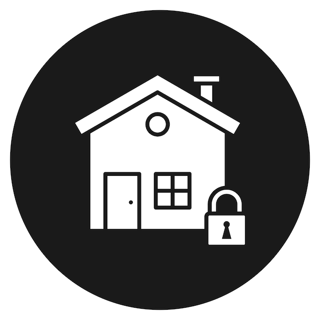 El icono del vector de seguridad de la casa se puede usar para el conjunto de iconos de protección y seguridad