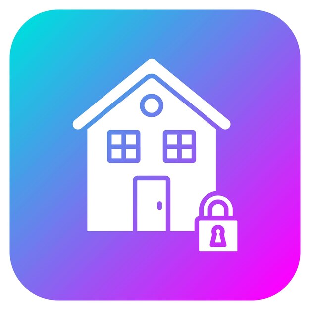 El icono del vector de seguridad de la casa se puede utilizar para el conjunto de iconos de bienes raíces
