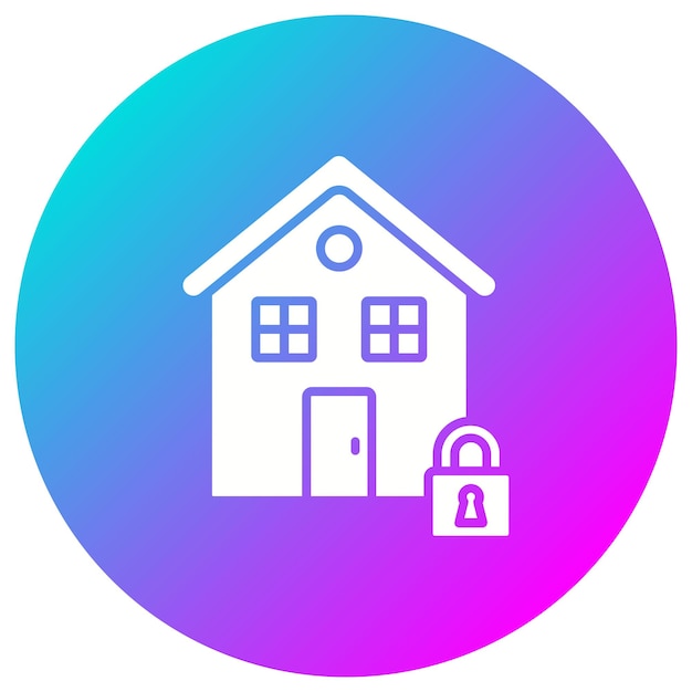 El icono del vector de seguridad de la casa se puede utilizar para el conjunto de iconos de bienes raíces