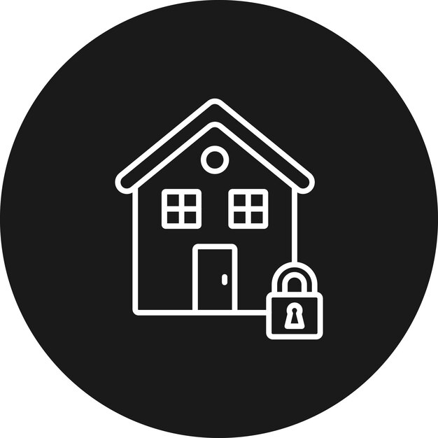 El icono del vector de seguridad de la casa se puede utilizar para el conjunto de iconos de bienes raíces