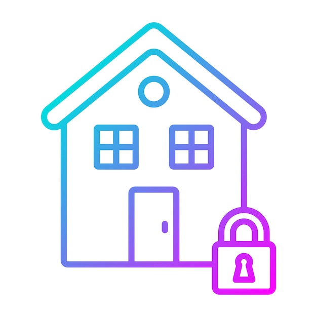 El icono del vector de seguridad de la casa se puede utilizar para el conjunto de iconos de bienes raíces
