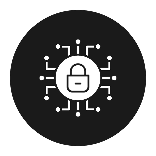 El icono del vector de seguridad cibernética se puede utilizar para el conjunto de iconos de alojamiento web