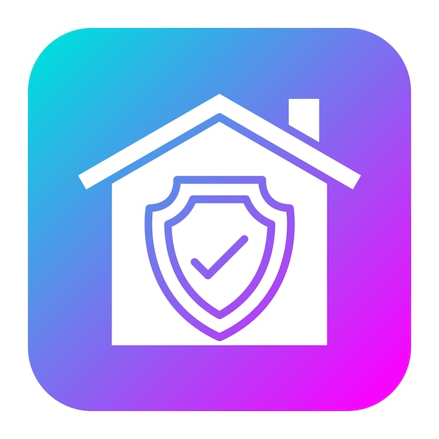 El icono del vector de seguridad en el hogar se puede utilizar para el conjunto de iconos de trabajo desde el hogar