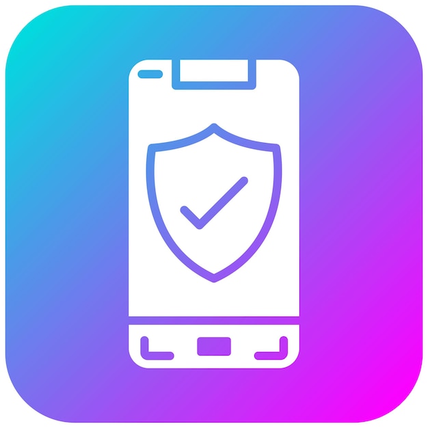 El icono del vector de seguridad móvil se puede utilizar para el conjunto de iconos de aplicaciones móviles