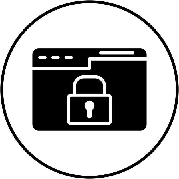 El icono del vector de seguridad del sitio web se puede utilizar para el conjunto de iconos de marketing