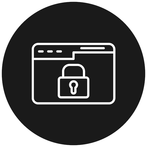 El icono del vector de seguridad del sitio web se puede utilizar para el conjunto de iconos de marketing