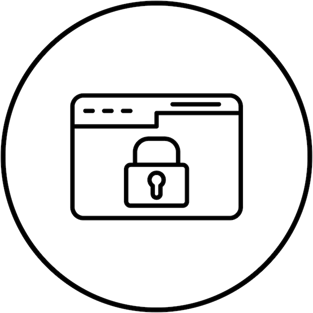 El icono del vector de seguridad del sitio web se puede utilizar para el conjunto de iconos de marketing
