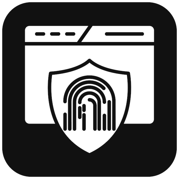 El icono del vector de seguridad web se puede utilizar para el conjunto de iconos de biometría