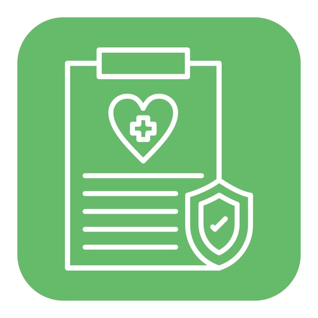 El icono del vector de seguro de salud se puede utilizar para el conjunto de iconos de búsqueda de empleo