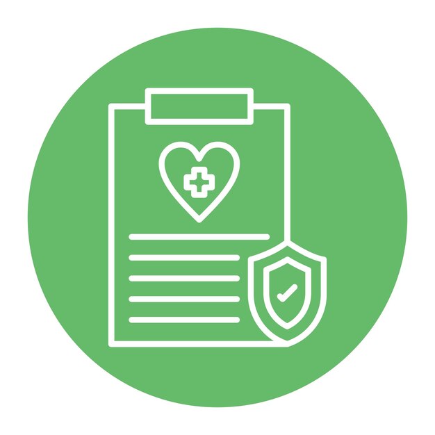 El icono del vector de seguro de salud se puede utilizar para el conjunto de iconos de búsqueda de empleo