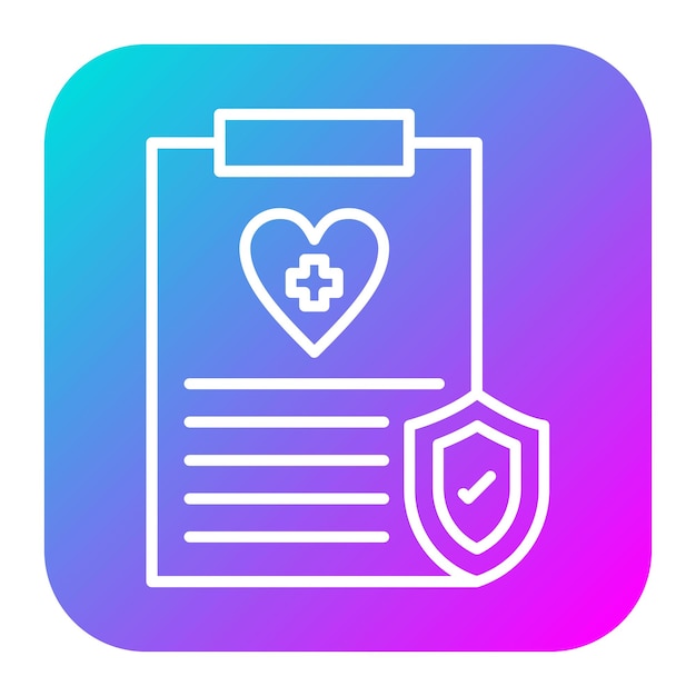 El icono del vector de seguro de salud se puede utilizar para el conjunto de iconos de búsqueda de empleo