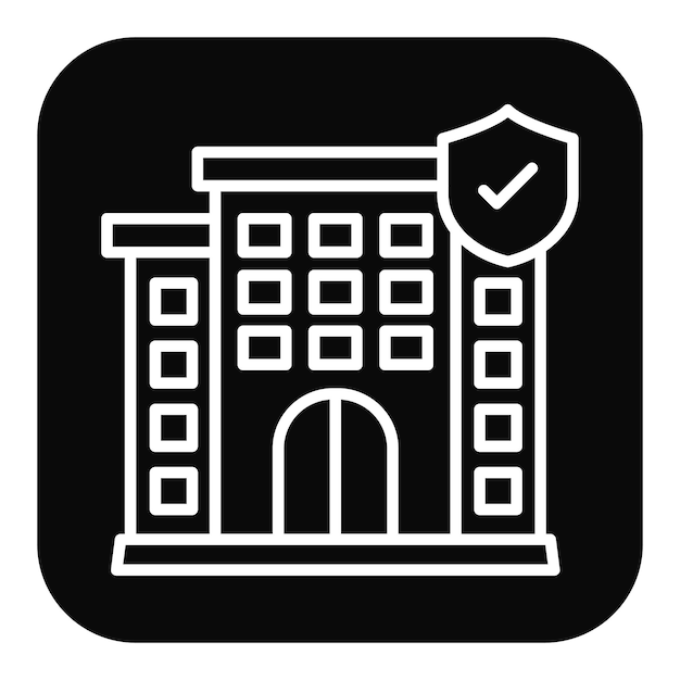 El icono del vector de seguros de negocios se puede utilizar para el conjunto de iconos de negocios basados en el hogar