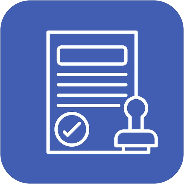 El icono del vector de sello de aprobación se puede utilizar para el conjunto de iconos de préstamo