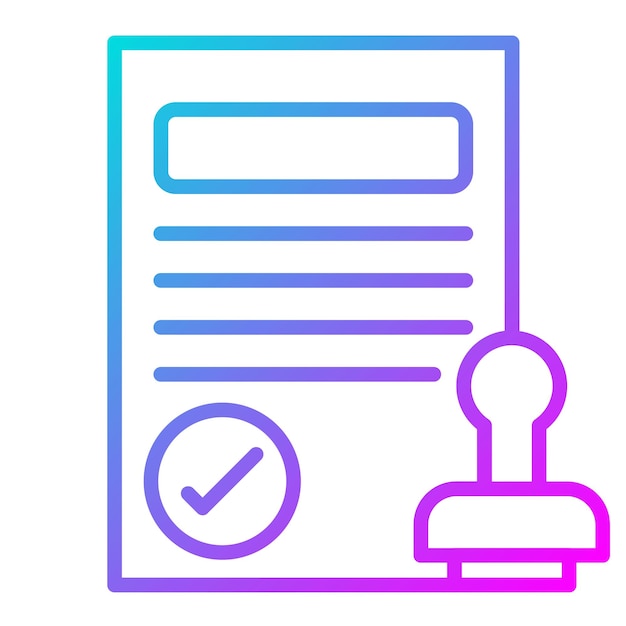 El icono del vector de sello de aprobación se puede utilizar para el conjunto de iconos de préstamo
