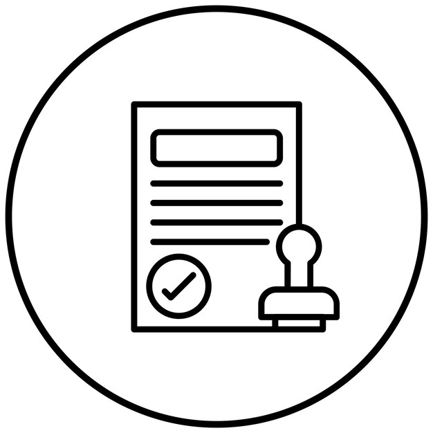 El icono del vector de sello de aprobación se puede utilizar para el conjunto de iconos de préstamo