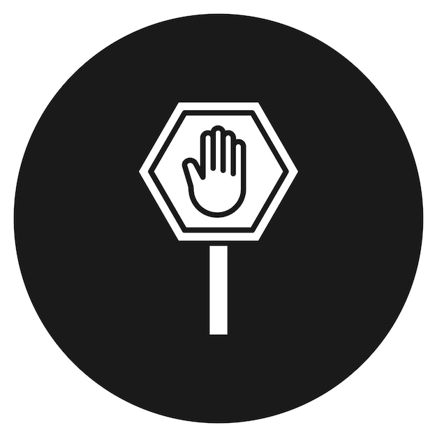 Vector el icono del vector de señal de parada se puede utilizar para el conjunto de iconos de protección y seguridad