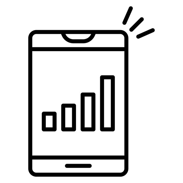 El icono del vector de señal se puede utilizar para el conjunto de iconos de comunicación y medios