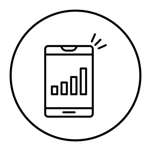 El icono del vector de señal se puede utilizar para el conjunto de iconos de comunicación y medios