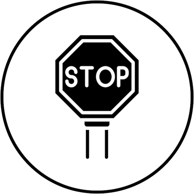 El icono del vector de señales de parada se puede utilizar para el conjunto de iconos de señales de tráfico