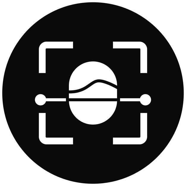 El icono del vector del sensor facial se puede utilizar para el conjunto de iconos biométricos