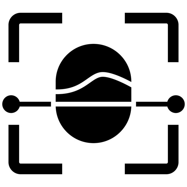 El icono del vector del sensor facial se puede utilizar para el conjunto de iconos biométricos