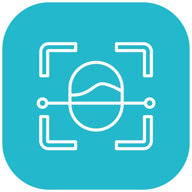 El icono del vector del sensor facial se puede utilizar para el conjunto de iconos biométricos