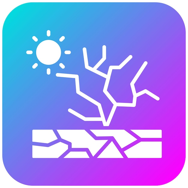 El icono del vector de la sequía se puede usar para el conjunto de iconos de desastres naturales