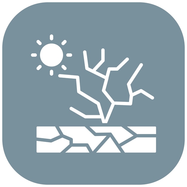 El icono del vector de la sequía se puede usar para el conjunto de iconos de desastres naturales