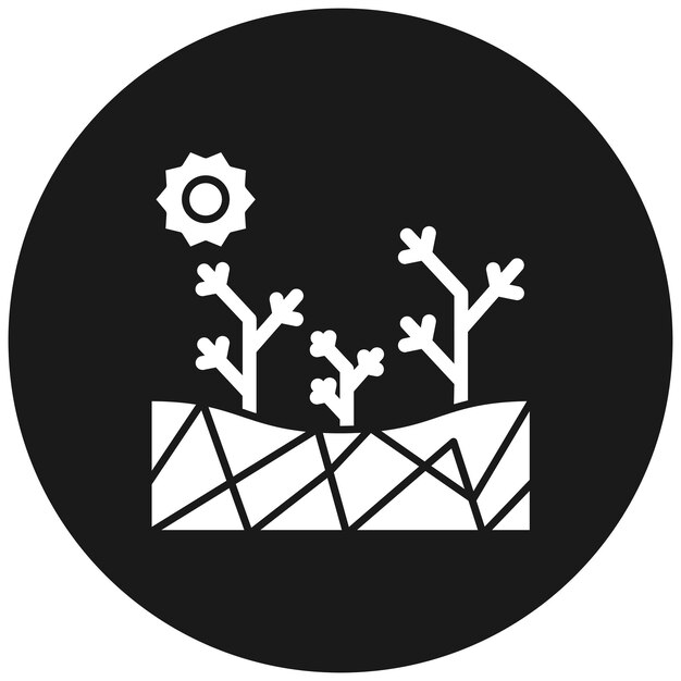 El icono del vector de la sequía se puede usar para el conjunto de iconos de desastres naturales