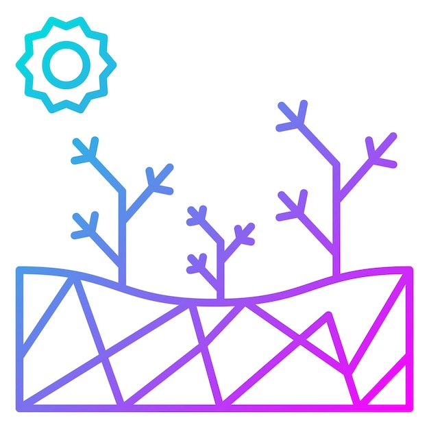 El icono del vector de la sequía se puede usar para el conjunto de iconos de desastres naturales