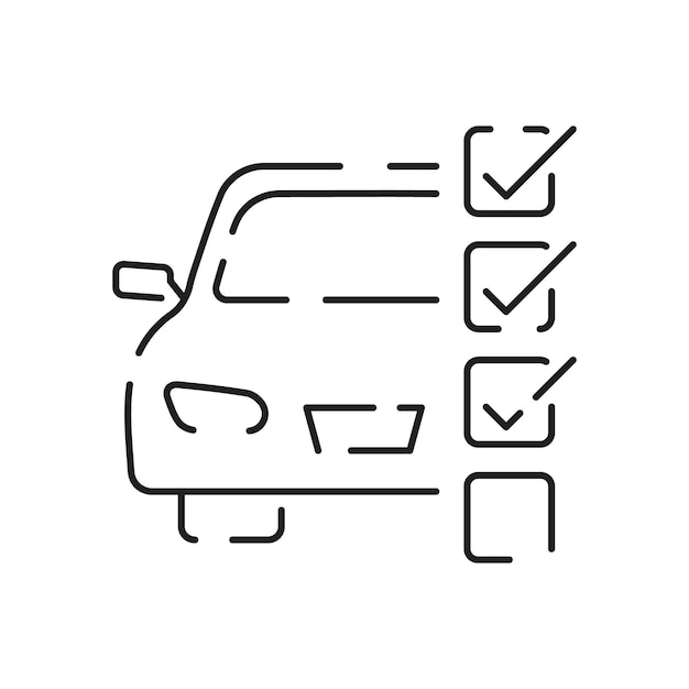 El icono del vector del servicio de cuidado de automóviles consiste en limpiar, lavar y detallar mediante el uso de una herramienta de cera limpiadora de manos y un equipo para limpiar el esmalte en el vidrio de pintura y el cuero, tanto en el interior como en el exterior para que brille