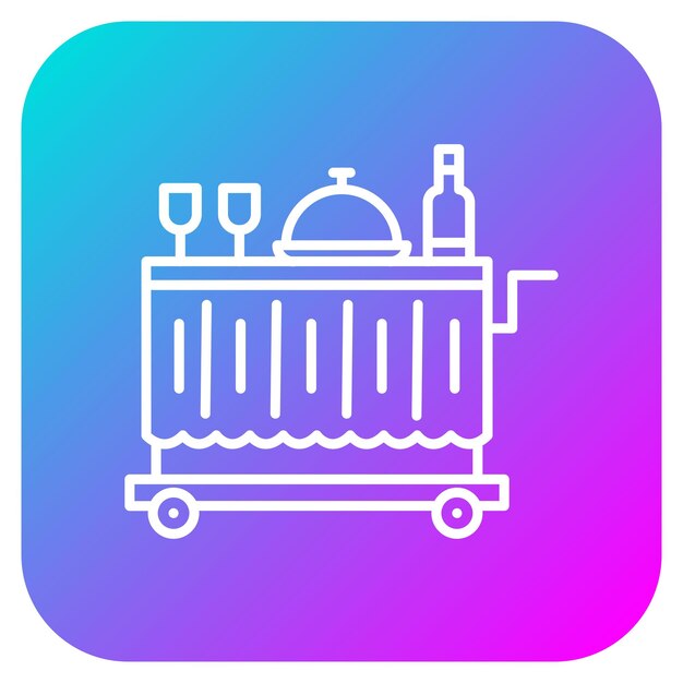 El icono del vector de servicio de la habitación se puede utilizar para el conjunto de iconos de gestión del hotel