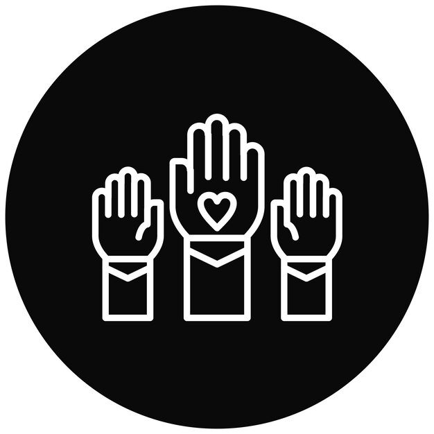 El icono del vector Servicio a Otros se puede usar para el conjunto de iconos de caridad