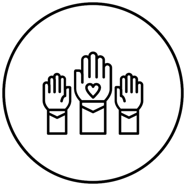 El icono del vector Servicio a Otros se puede usar para el conjunto de iconos de caridad