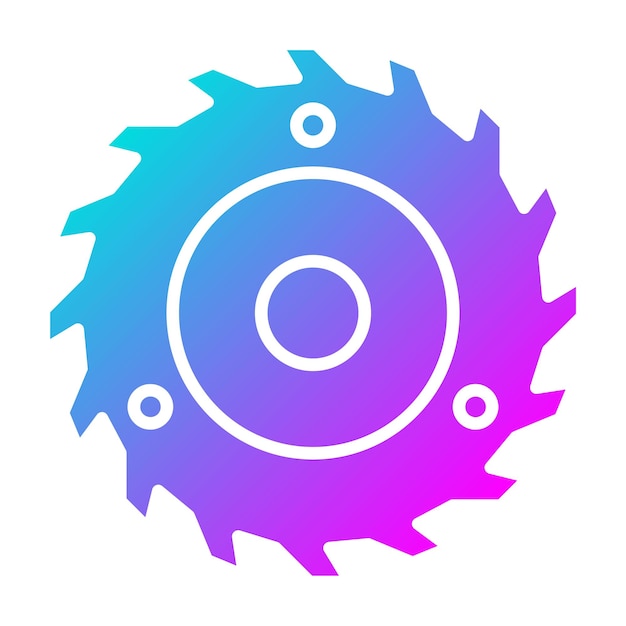 El icono del vector de la sierra circular se puede utilizar para el conjunto de iconos de herramientas de construcción