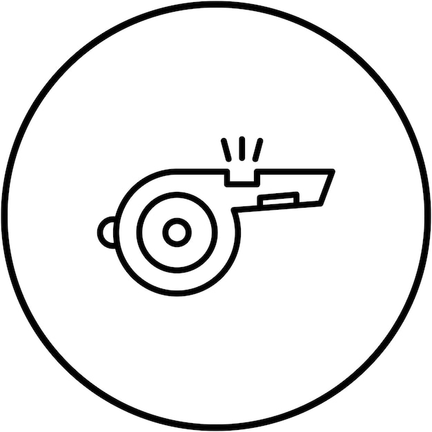 El icono del vector de silbido se puede utilizar para el conjunto de iconos de aptitud física