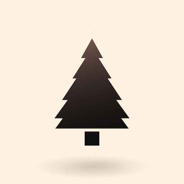 Icono vector silueta negra árbol pino