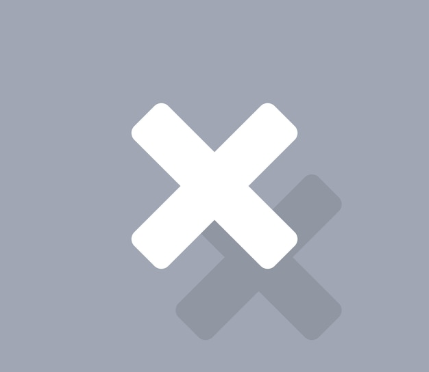 Icono de vector de símbolo de borrado cruzado