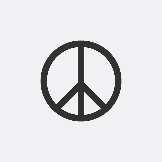 Icono de vector de símbolo de paz aislado sobre fondo blanco Ilustración vectorial