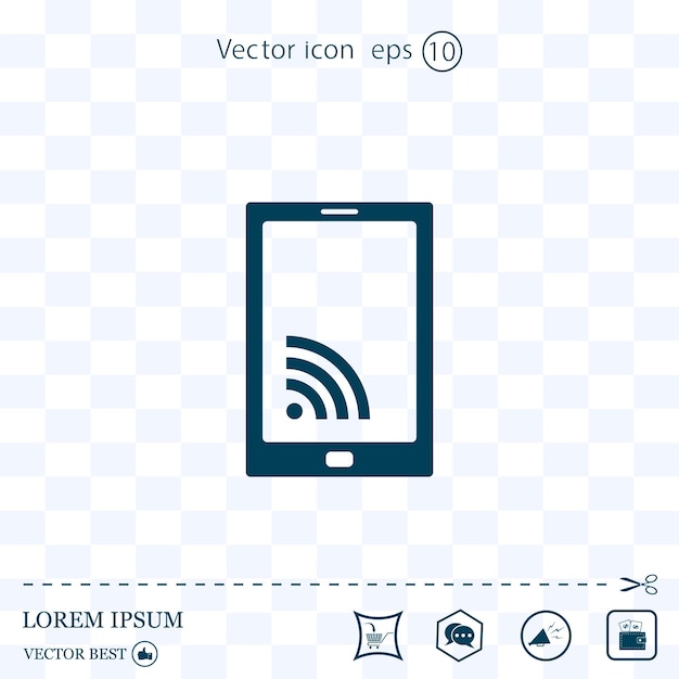 Icono de vector de símbolo Wifi en el fondo Eps 10